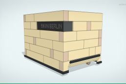 Entwurf des mobilen Infocounters für Bikini Berlin