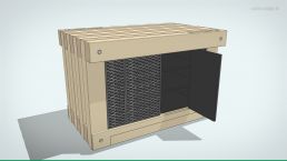 Entwurf des mobilen Infocounters für Bikini Berlin