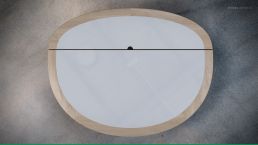 Moderner Klapptisch aus Eiche und HPL im aufgeklappten Zustand