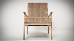 Restaurierte DDR-Sitzgruppe aus den 60er Jahren mit Möbel-Samt und Messingkappen